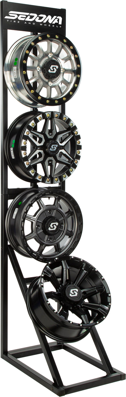 Sedona Wheel Display Holds Four Wheels