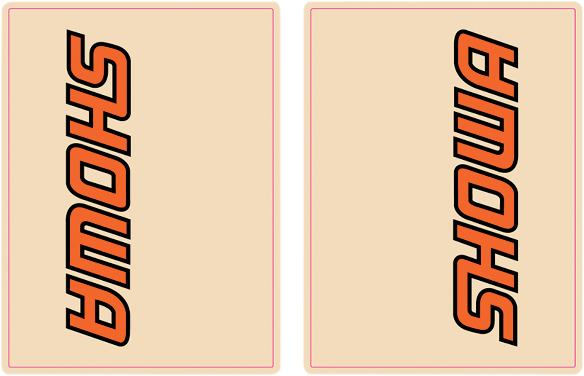 FLU DESIGNS INC. Upper Fork Decal - Showa - Orange/Black 01010