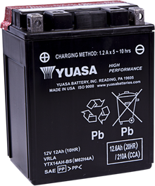 YUASA AGM Battery - YTX14AH-BS .66 L YUAM62H4A