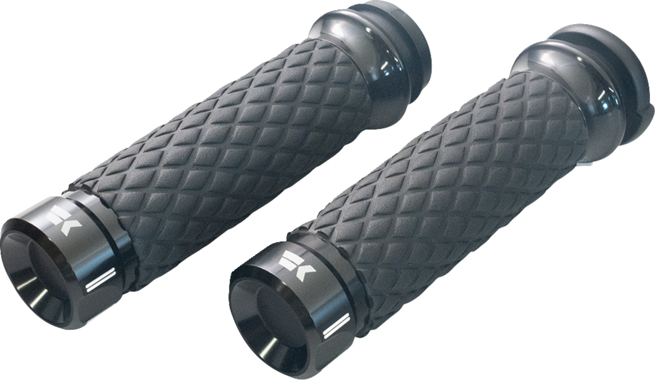 KHROME WERKS Klassic Grips - Custom Contour - Diamond - Black 500300