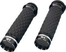 KHROME WERKS Tracer Grips - Custom Contour - Diamond - Black 500320