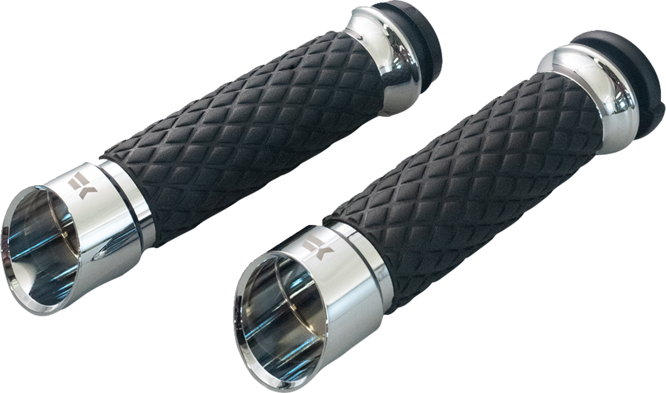 KHROME WERKS Edge Grips - Custom Contour - Diamond - Chrome 500315