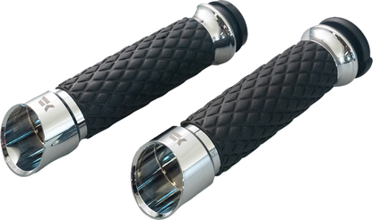KHROME WERKS Edge Grips - Custom Contour - Diamond - Chrome 500315