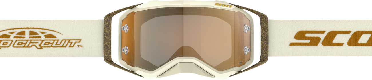 SCOTT Prospect Pro Circuit Amplifier Goggle - Beige/White/Brown - Gold Chrome Works Lens 423514-1074324
