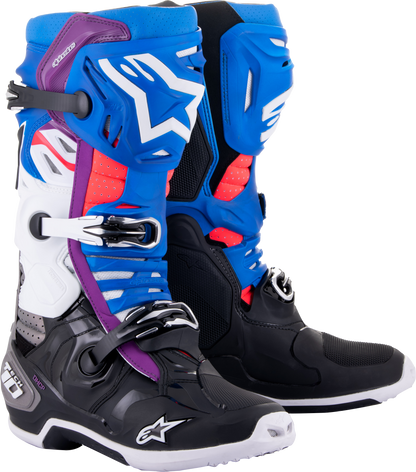 Tech 10 Supervented Boots Blk/Enamel Blu/Pur/Wht Sz 13