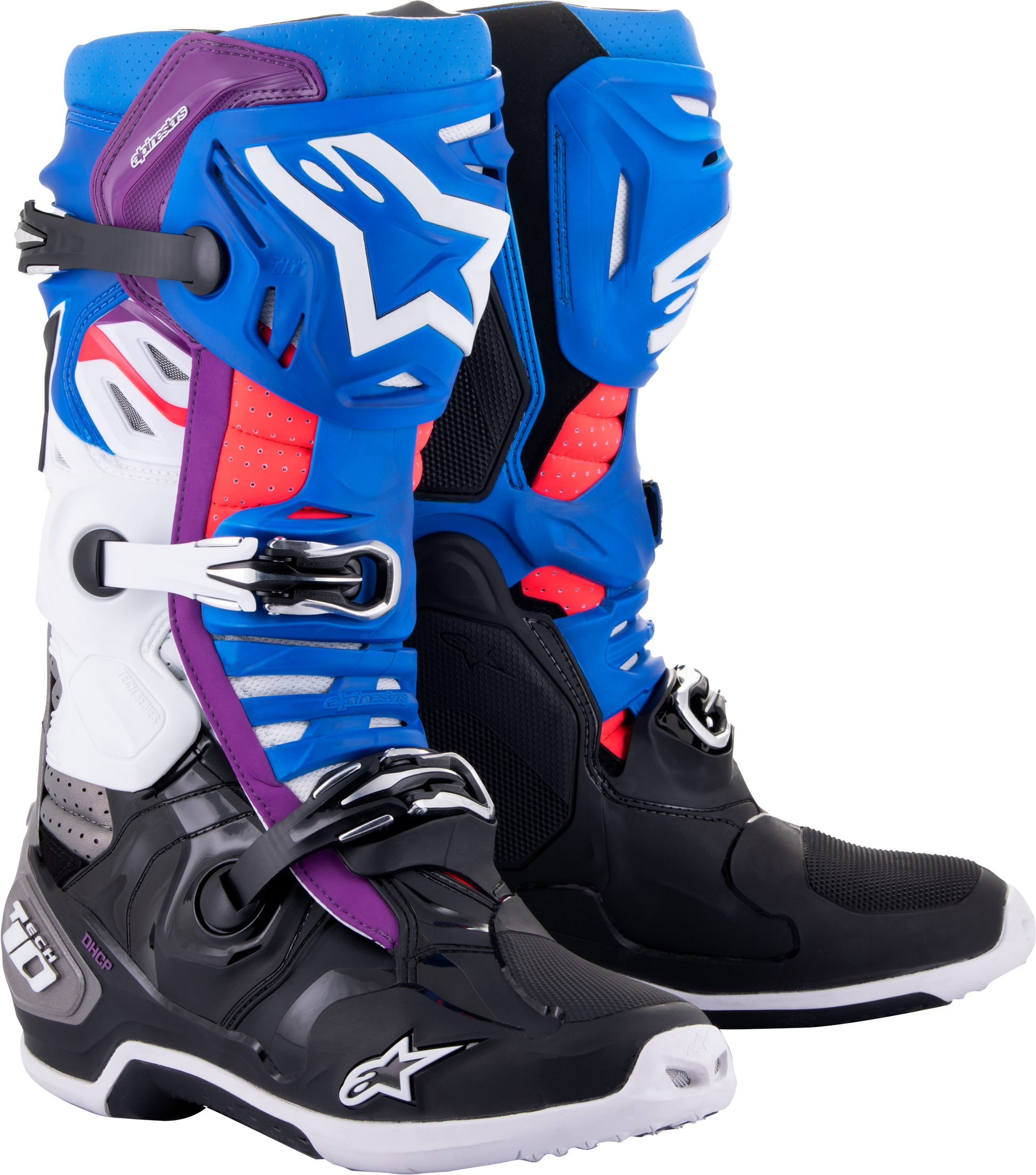 Tech 10 Supervented Boots Blk/Enamel Blu/Pur/Wht Sz 12