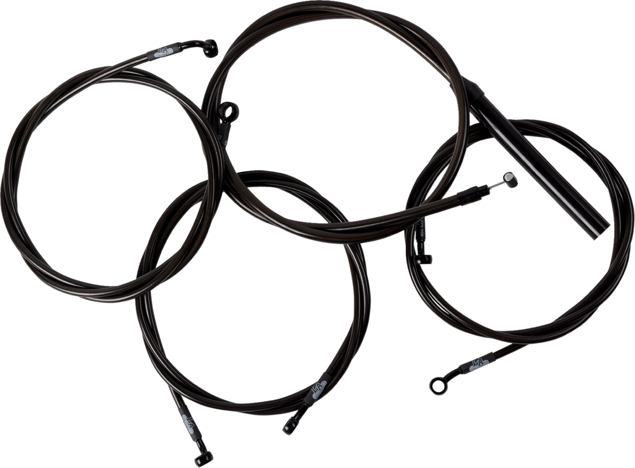 LA CHOPPERS Complete Midnight Braided Cable Kit - 15"-17" Handlebars - '23-'25 Touring LA-8059KT2-16M