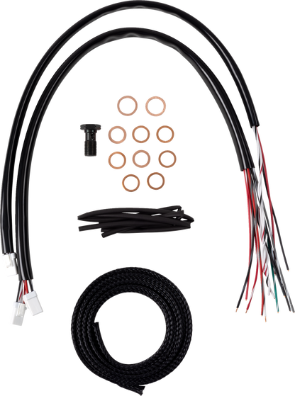 LA CHOPPERS Complete Midnight Braided Cable Kit - 12"-14" Handlebars - '23-'25 Touring LA-8059KT2-13M