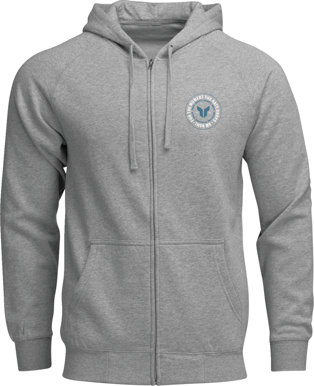 THOR Badge Zip-Up Hoodie - Heather Gray - 2XL 3050-7027