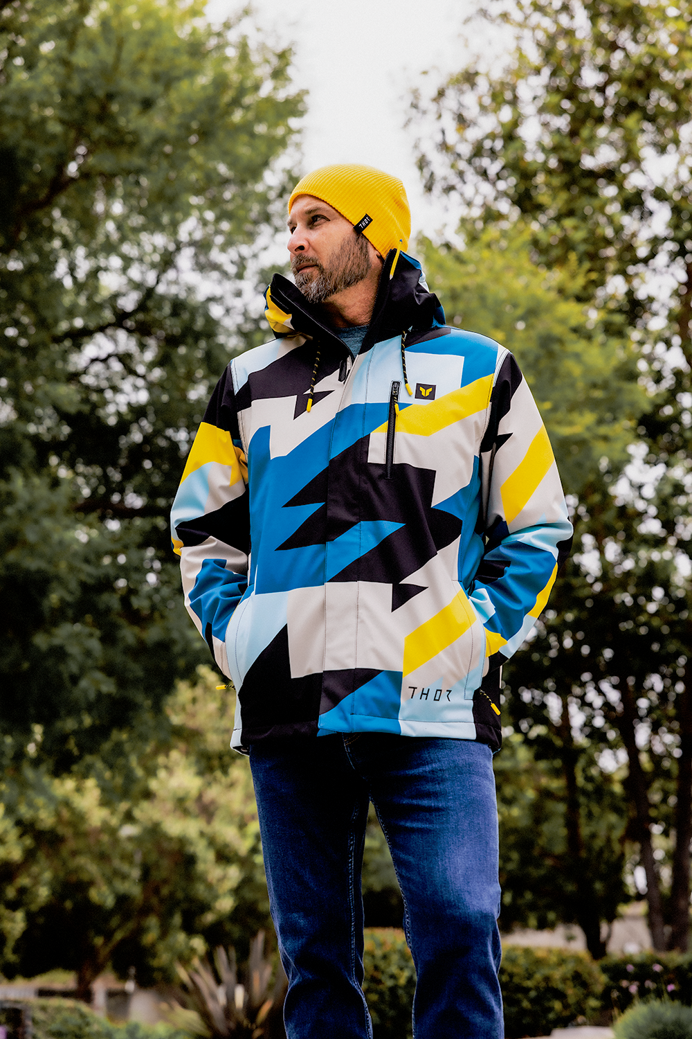 THOR Brave Tour Jacket - Blue/Yellow - XL 2920-0820