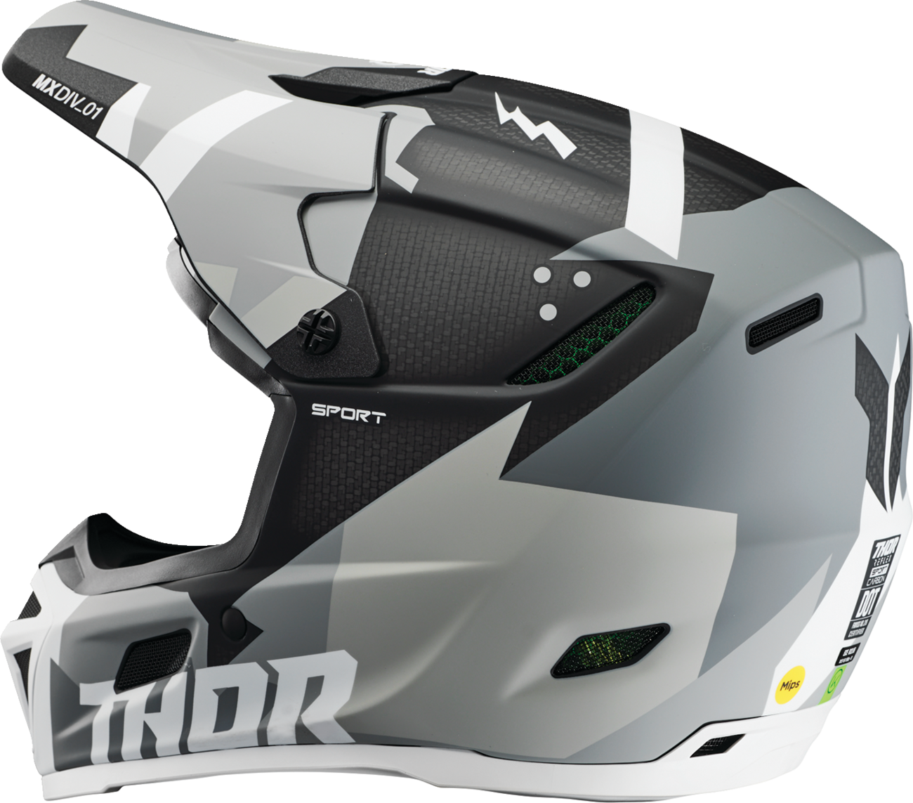 THOR Reflex Sport Helmet - Carbon Brave - MIPS® - Gray/White - 2XL 0110-8762