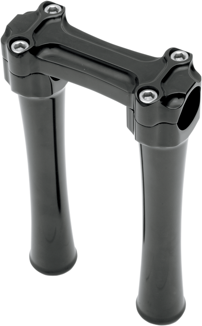 TODD'S CYCLE Bone Bar Handlebar Clamp & Riser Kit - 8" Rise - 1" Clamping - Black BBC83-2