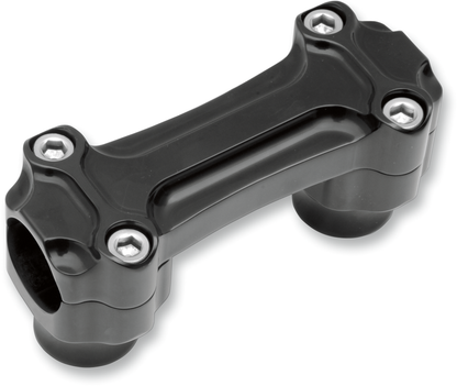 TODD'S CYCLE Bone Bar Handlebar Clamp & Riser Kit - 1" Rise - 1-1/4" Clamping - Black 0602-0913