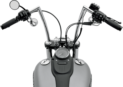 TODD'S CYCLE Mirror - Shooter - Side View - Round - Black - Left - Each SML-2