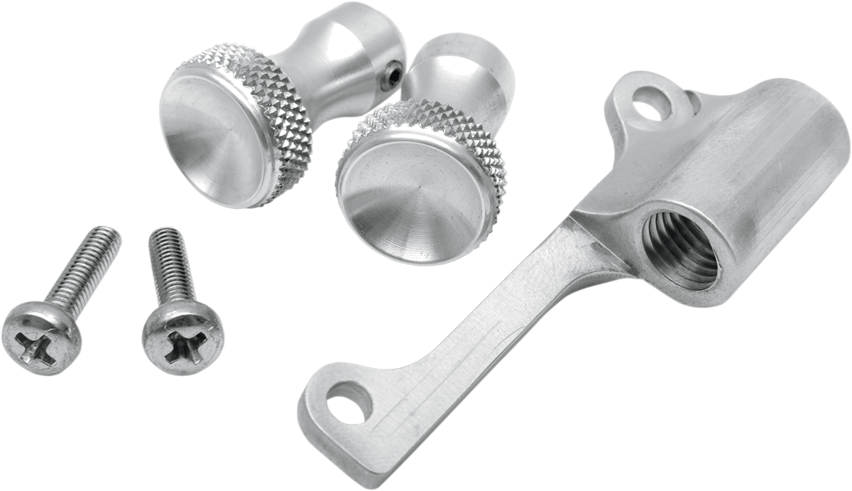 TODD'S CYCLE Enrichener Cable Relocation Bracket Kit with Knobs - Mikuni - Raw TMK-2