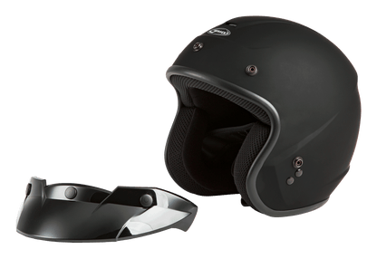 Of 2 Open Face Helmet Matte Black Xs