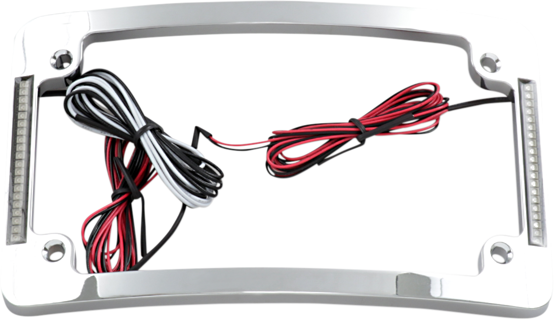 CUSTOM DYNAMICS Tri-Radius License Plate Frame with Flushmount LEDs - Chrome TF06-C