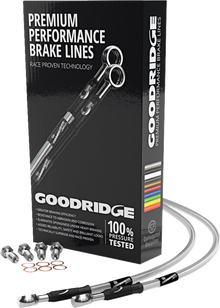 GOODRIDGE Brake Hose Kit - Rear - FLST/FXST/FXSTD '00-'06 HD0063-2RC-CL