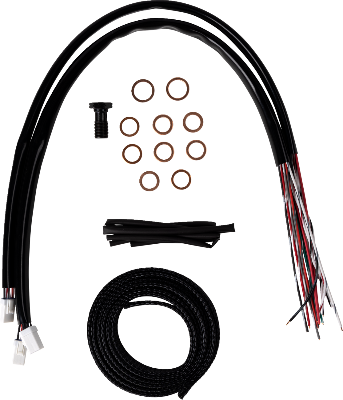 LA CHOPPERS Complete Midnight Braided Cable Kit - 18"-20" Handlebars - '23-'25 Touring LA-8059KT2-19M