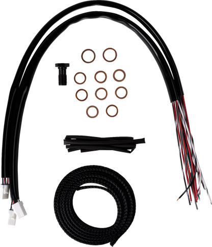 LA CHOPPERS Complete Midnight Braided Cable Kit - 18"-20" Handlebars - '23-'25 Touring LA-8059KT2-19M