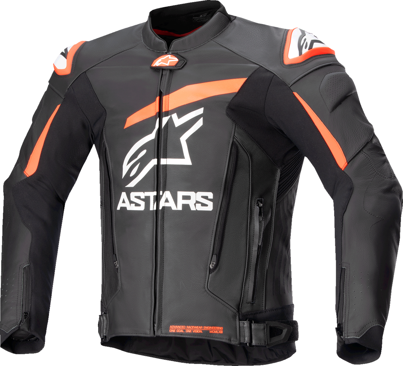 ALPINESTARS GP Plus v4 Leather Jacket - Black/Red Fluo/White - US 44 / EU 54 3100524-1321-54