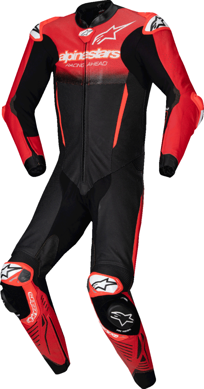 ALPINESTARS GP-R7 1-PC Leather Suit - Black/Mid Red - US 42 / EU 52 3150125-1405-52
