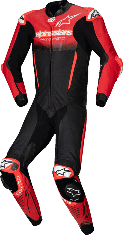 ALPINESTARS GP-R7 1-PC Leather Suit - Black/Mid Red - US 38 / EU 48 3150125-1405-48