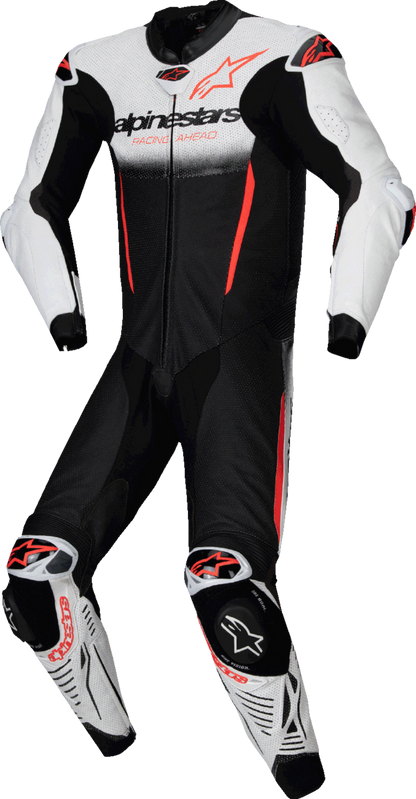 ALPINESTARS GP-R7 1-PC Leather Suit - White/Black/Red Fluo - US 52 / EU 62 3150125-233-62