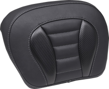 MUSTANG Deluxe Chopped Tour-Pak® Sissy Bar Pad - Black w/ Gunmetal Stitch - Touring 88405GM