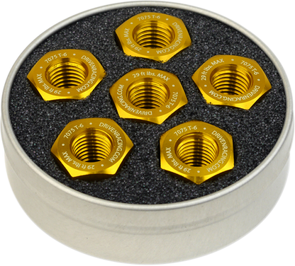 DRIVEN RACING Sprocket Nuts - 6-Bolt Hub - Gold - M10 x 1.0 DSN6GD
