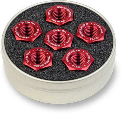 DRIVEN RACING Sprocket Nuts - 6-Bolt Hub - Red - M10 x 1.0 DSN6RD