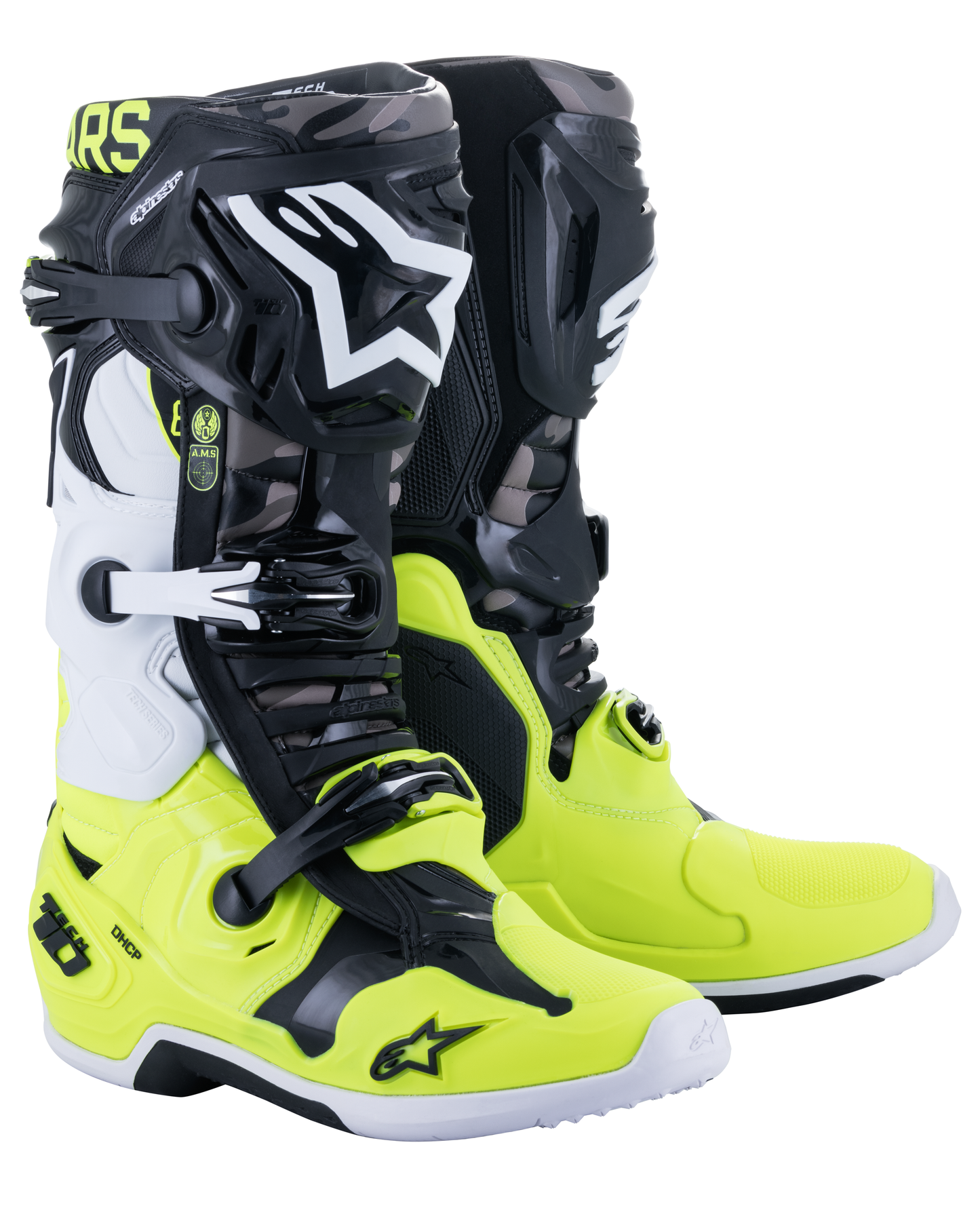 Tech 10 Boot Le Ams21 Black/Yellow Flou/White Sz 11