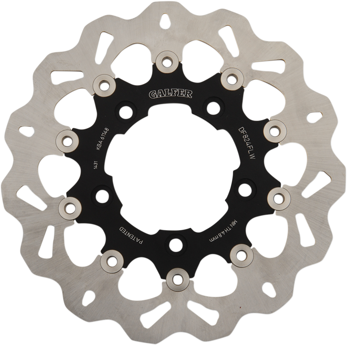 GALFER Brake Rotor - Rear - Black Carrier DF824FLW