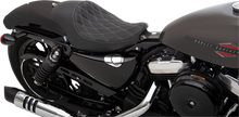 DRAG SPECIALTIES SEATS 3/4 Solo Seat - Double Diamond - Black w/ Silver Stitching - XL '04-'22 0804-0745