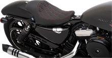 DRAG SPECIALTIES SEATS 3/4 Solo Seat - Double Diamond - Black w/ Red Stitching - XL '04-'22 0804-0746
