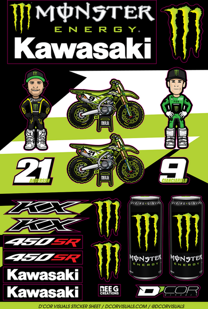 D'COR VISUALS Decal Sheet - Monster Energy BEE G 40-20-118
