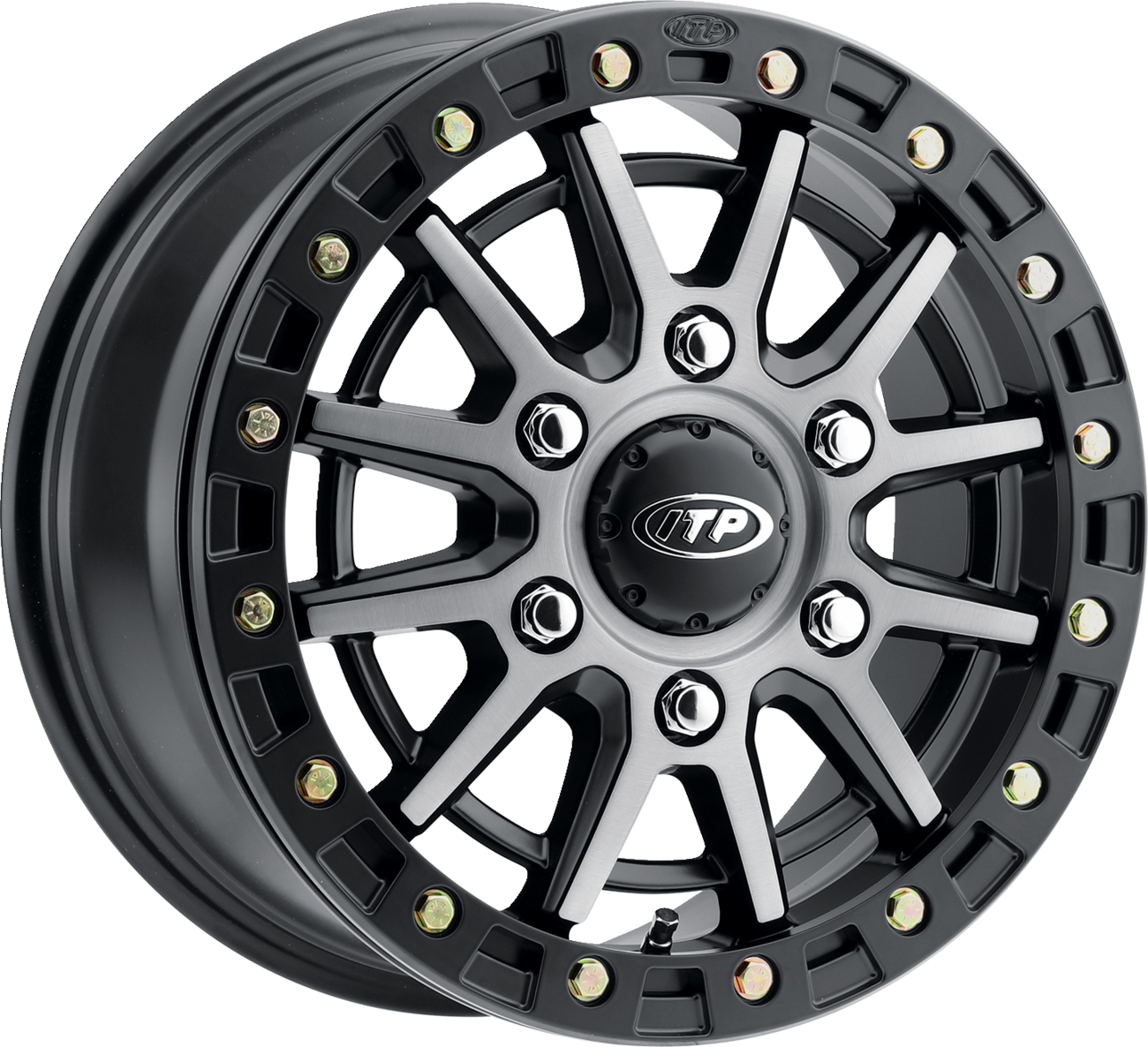 ITP Wheel - SD10 Beadlock - Front/Rear - Brushed Gray w/Black - 15x7 - 6/5.5 - 78.9 mm 1522771720B