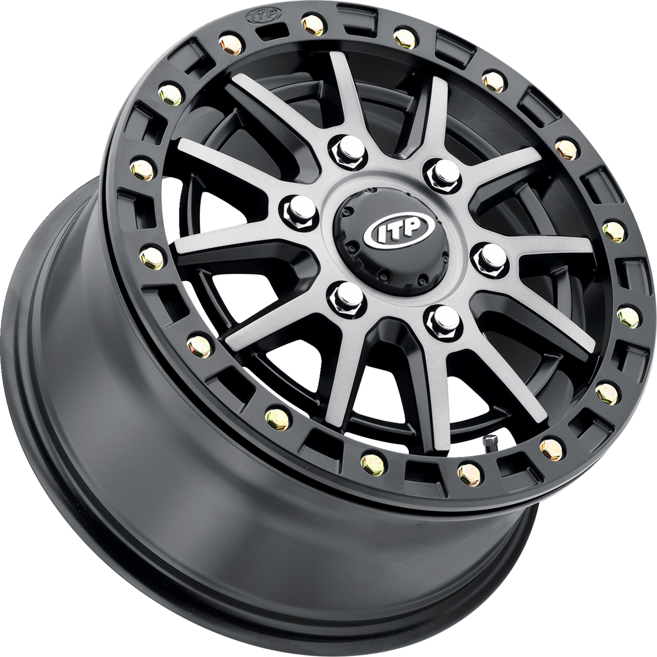 ITP Wheel - SD10 Beadlock - Front/Rear - Brushed Gray w/Black - 15x7 - 6/5.5 - 78.9 mm 1522771720B