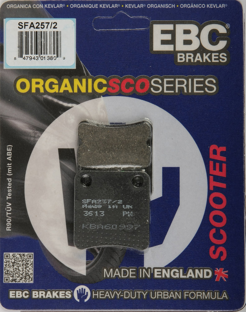 Brake Pads Sfa257/2 Organic