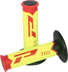 PRO GRIP Cross Triple Density 788 Grips - Red/Yellow/Black PA078800RGFN