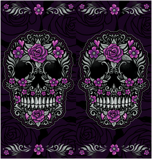 LETHAL THREAT Neck Scarf - Floral Skull NS90807