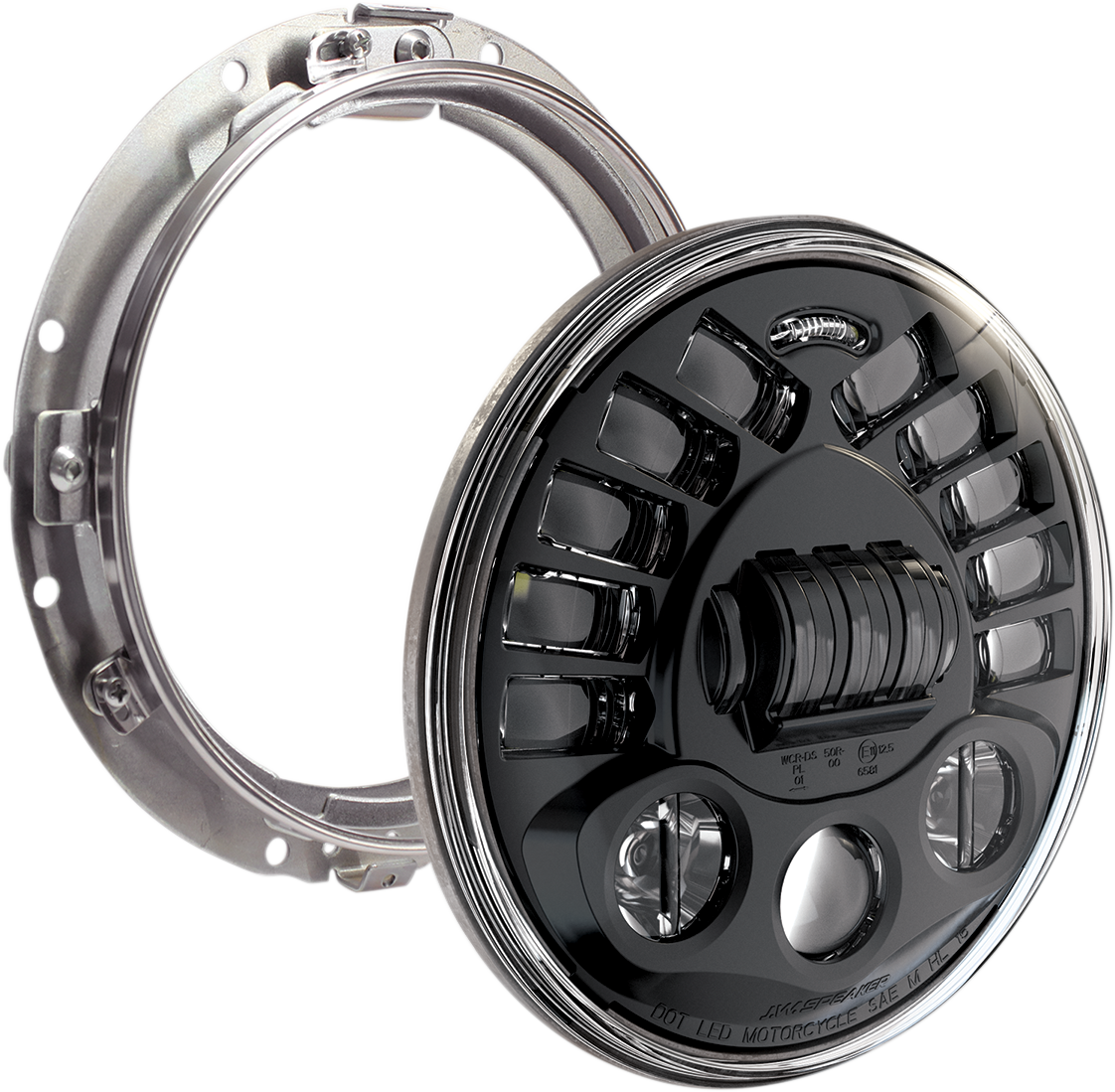 J.W. SPEAKER Adaptive 2 LED Headlight - 7" with Mount - Black 0555051