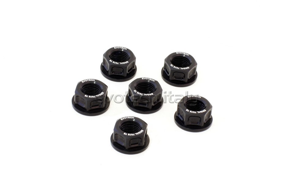 Evotech Srl Billet Aluminum Sprocket/Flange Nuts for Ducati, KTM, and Kawasaki (set of 6) - M10x1.25