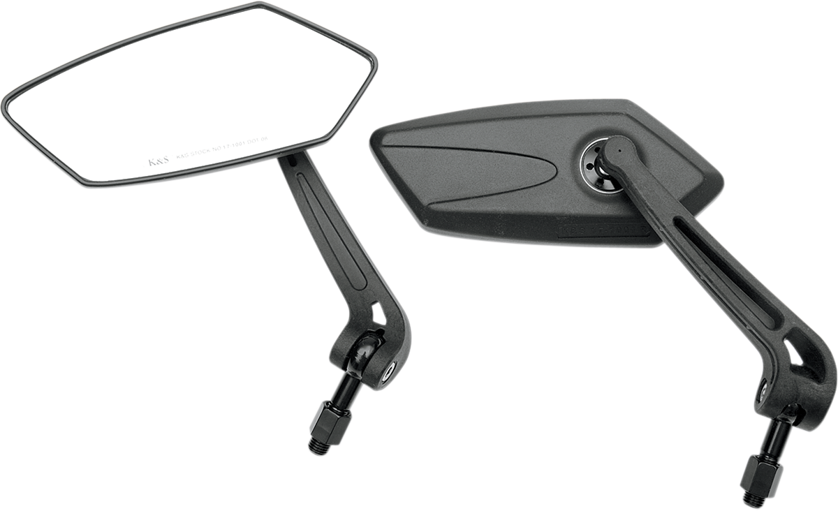 K&S TECHNOLOGIES Mirrors - GT - Side View - Rectangle - Black - Pair 17-1001