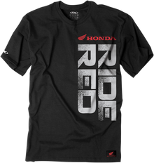 FACTORY EFFEX Honda Ride Red Vertical T-Shirt - Black - Large 16-88312