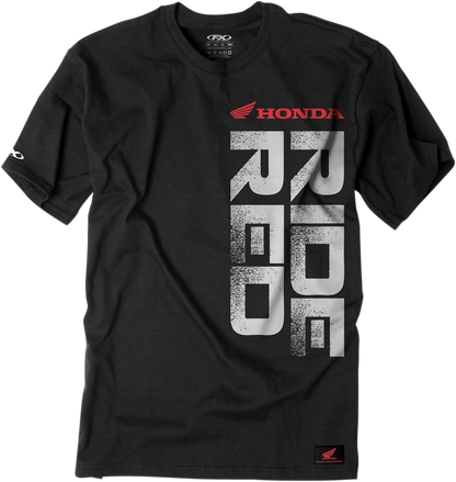 FACTORY EFFEX Honda Ride Red Vertical T-Shirt - Black - Large 16-88312
