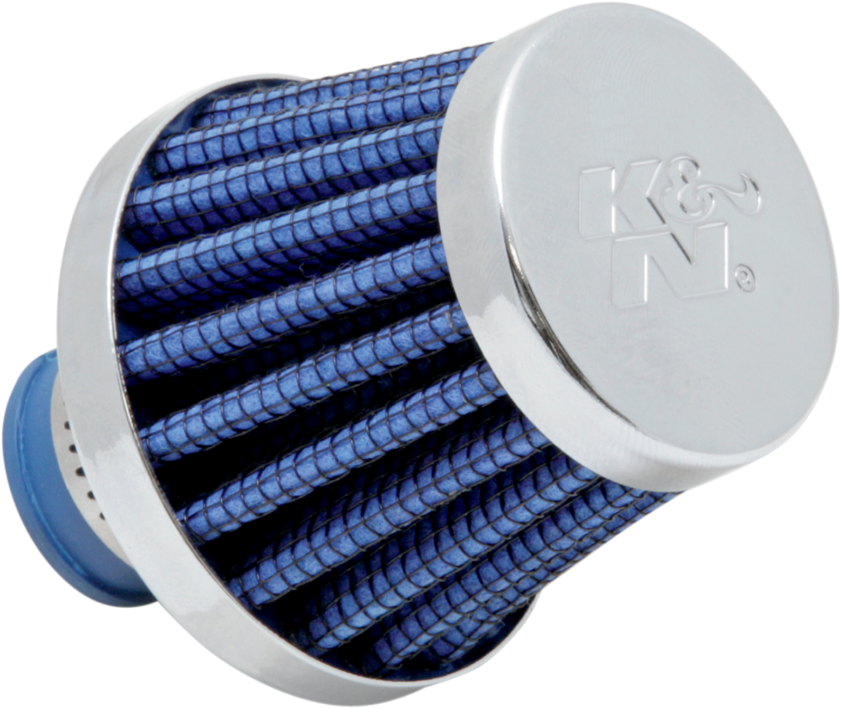 K & N Rubber Base Crankcase Vent Filter - Blue - 3/8" ID 62-1600BL
