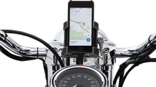 CIRO Phone Holder w/Charger - 1-1/4" Handlebar Mount - Black 50215