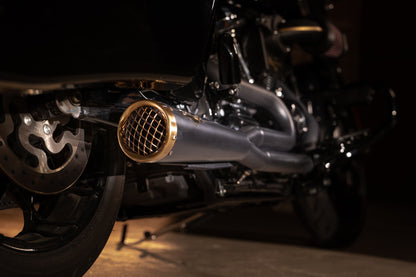 Zard 120th ANNIVERSARY LIMITED EDITION 2 into 1 Full Exhaust System for Harley Davidson Grand American Touring Motorcycles (114cc engines - Glides and Road King - 2016+)