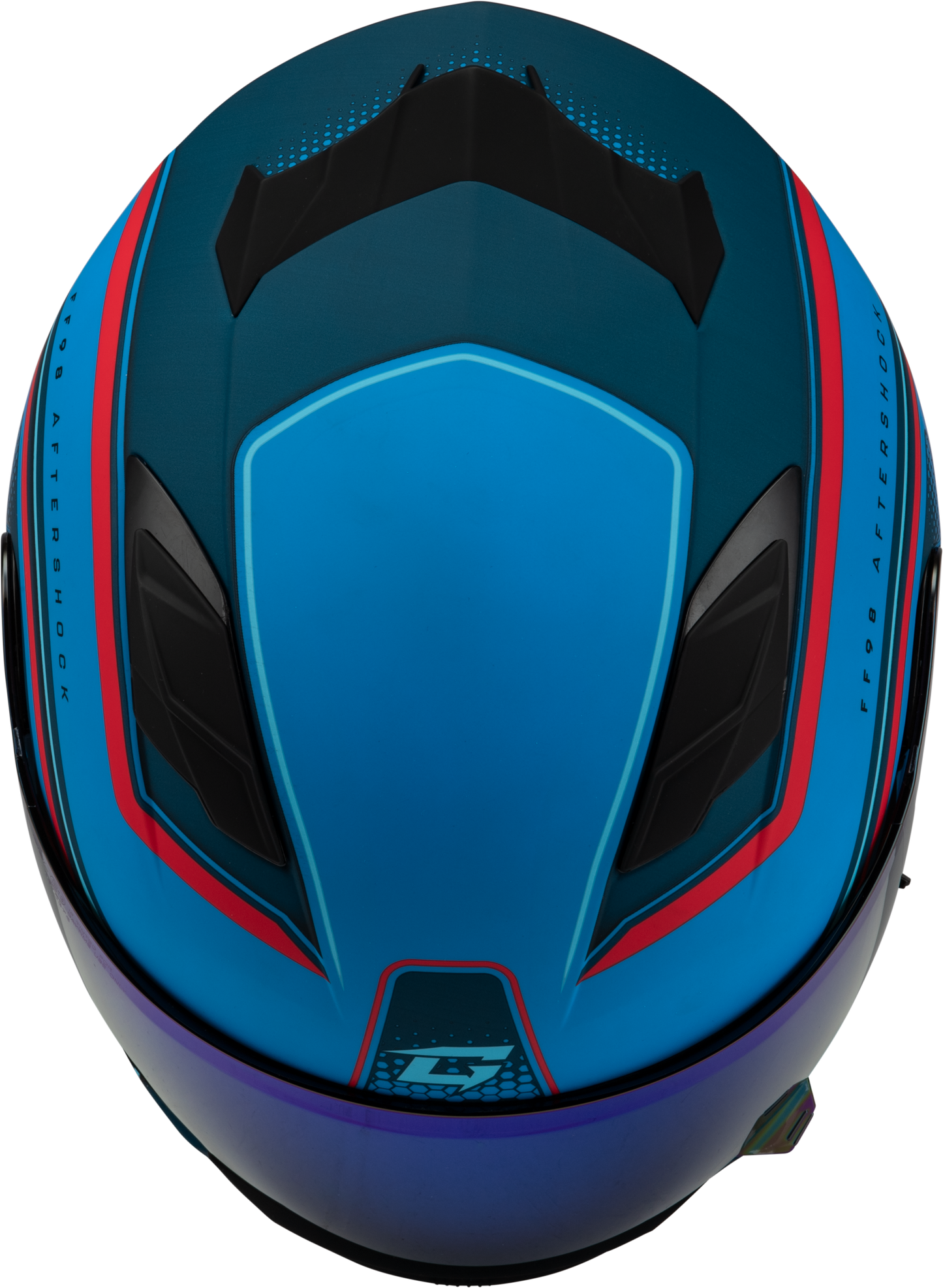 Ff 98 Aftershock Helmet Matte Blue/Red Lg